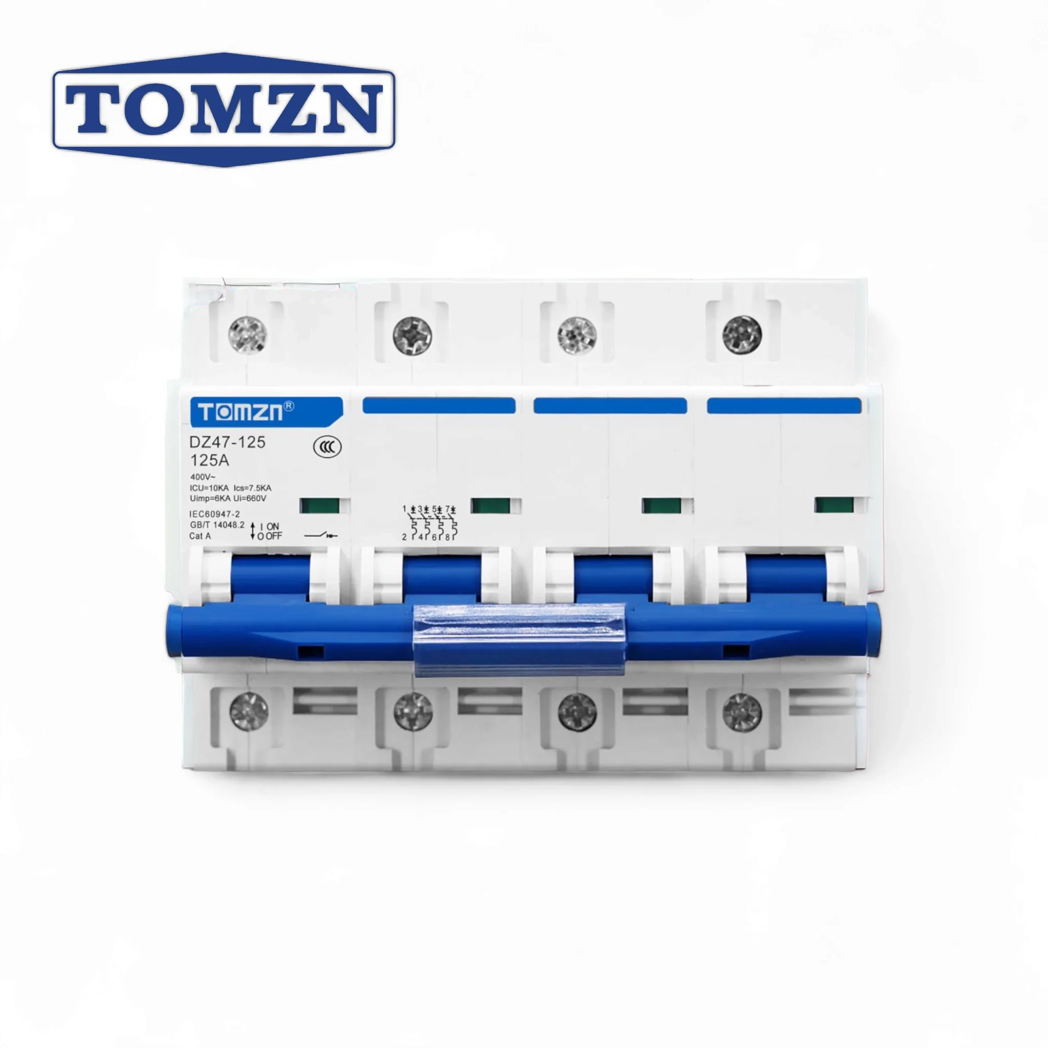 Tomzn AC Circuit Breaker 4P 400V 125A