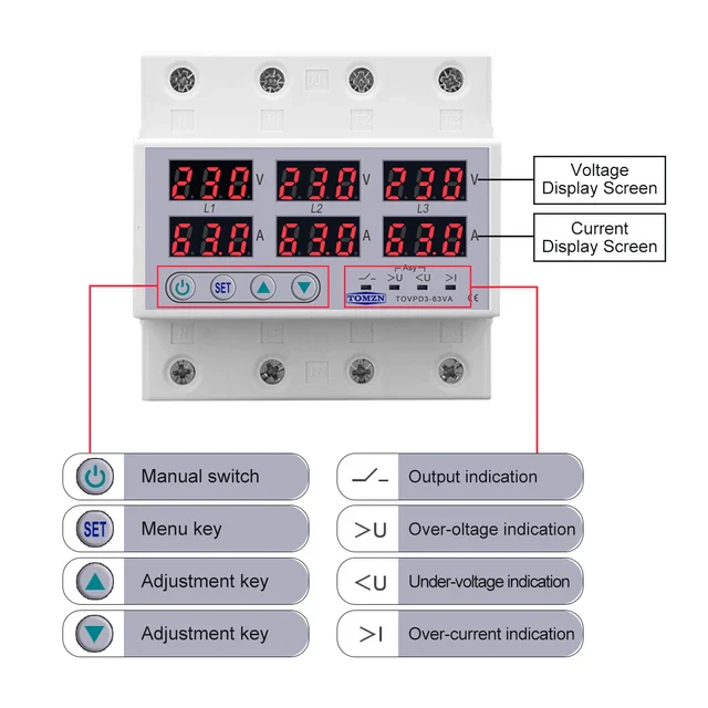 Tomzn Voltage ampere Protector 4P